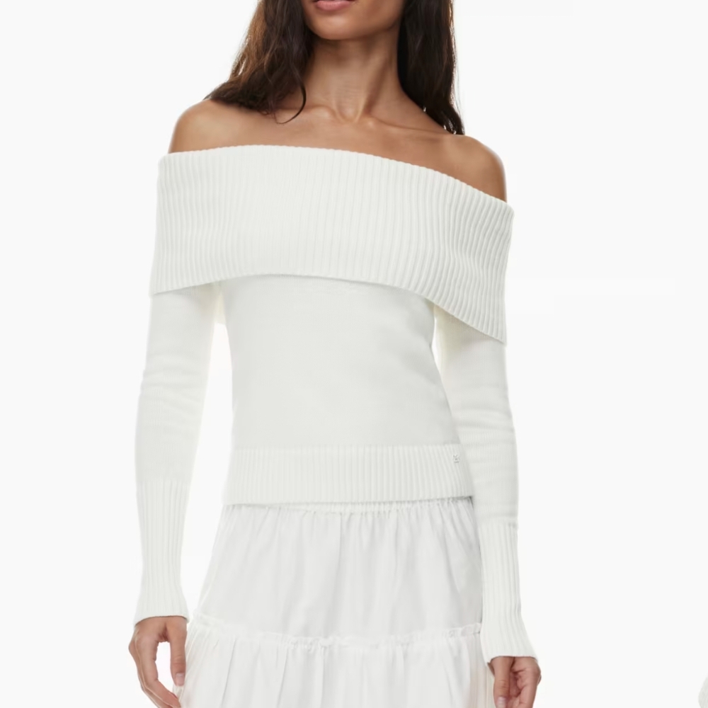 Sunday Best Aritzia Topaz Sweater Off-White Cotton-Cashmere